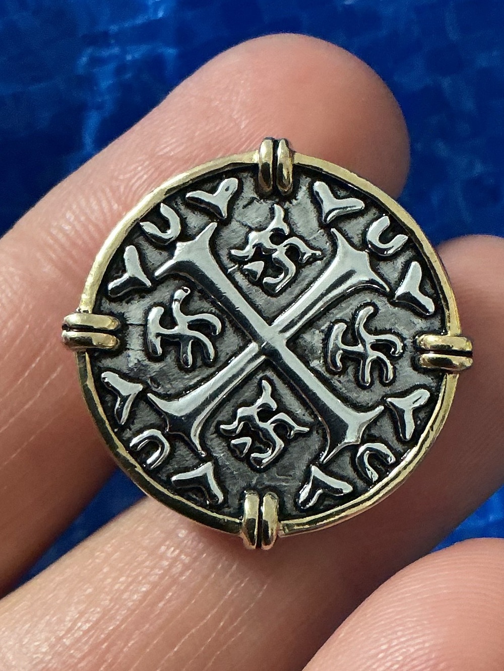 925 Replica of Spanish Coin Pirate Ring size 9